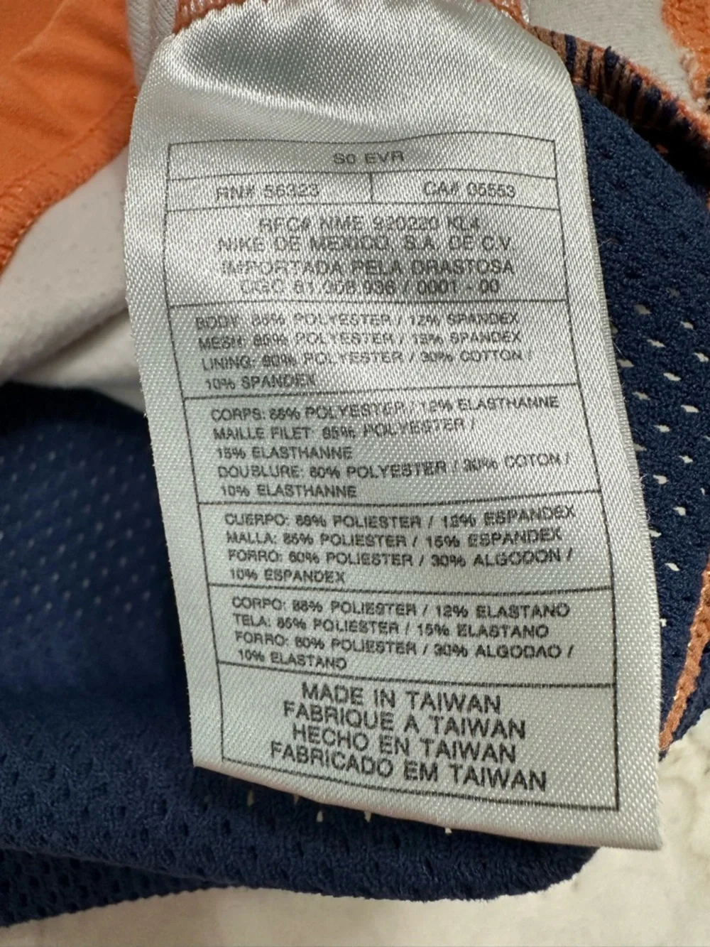 Nike Women's Orange Tank Top with NavyTrim, 4/6, Mesh back - Picture 5 of 6